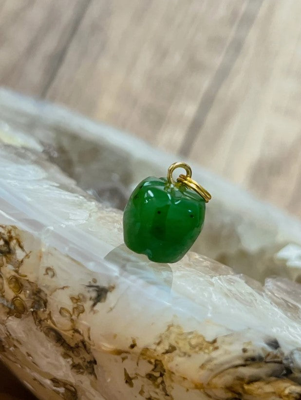 Jade Apple Charm