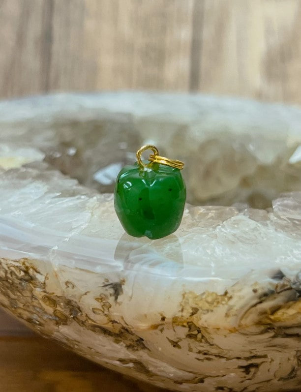 Jade Apple Charm