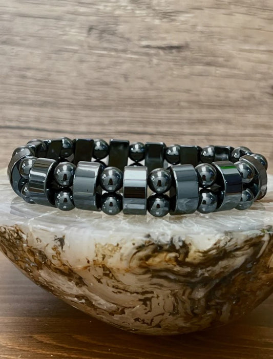 Hematite Alternating Bracelet