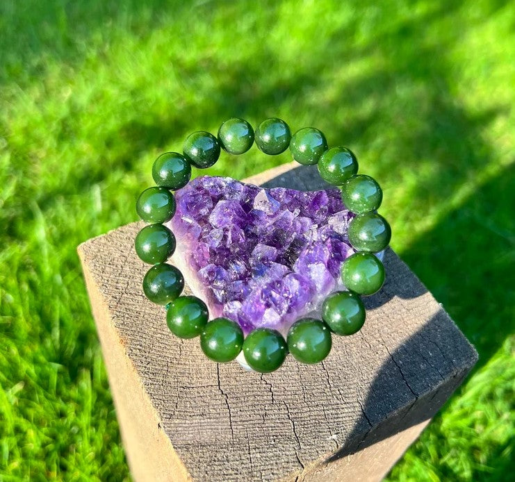 Canadian Nephrite Jade Bead Bracelet