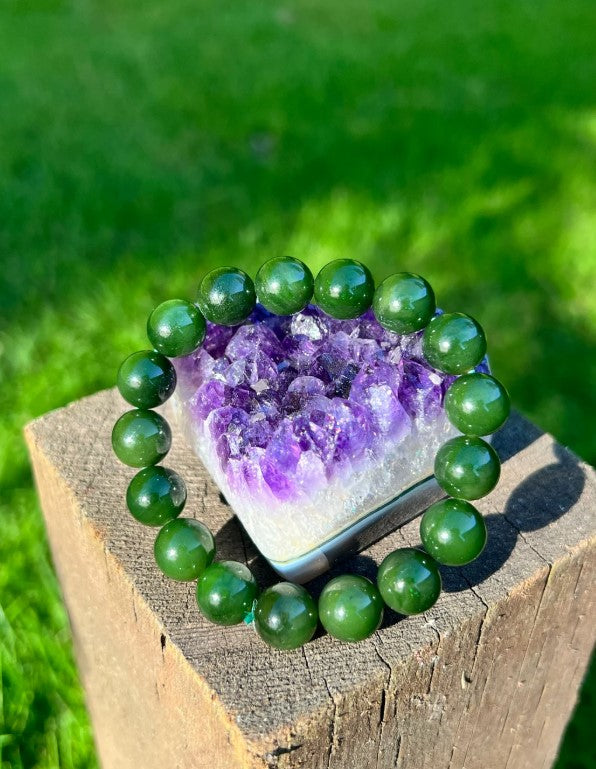 Canadian Nephrite Jade Bead Bracelet