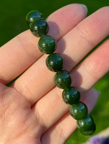 Canadian Nephrite Jade Bead Bracelet