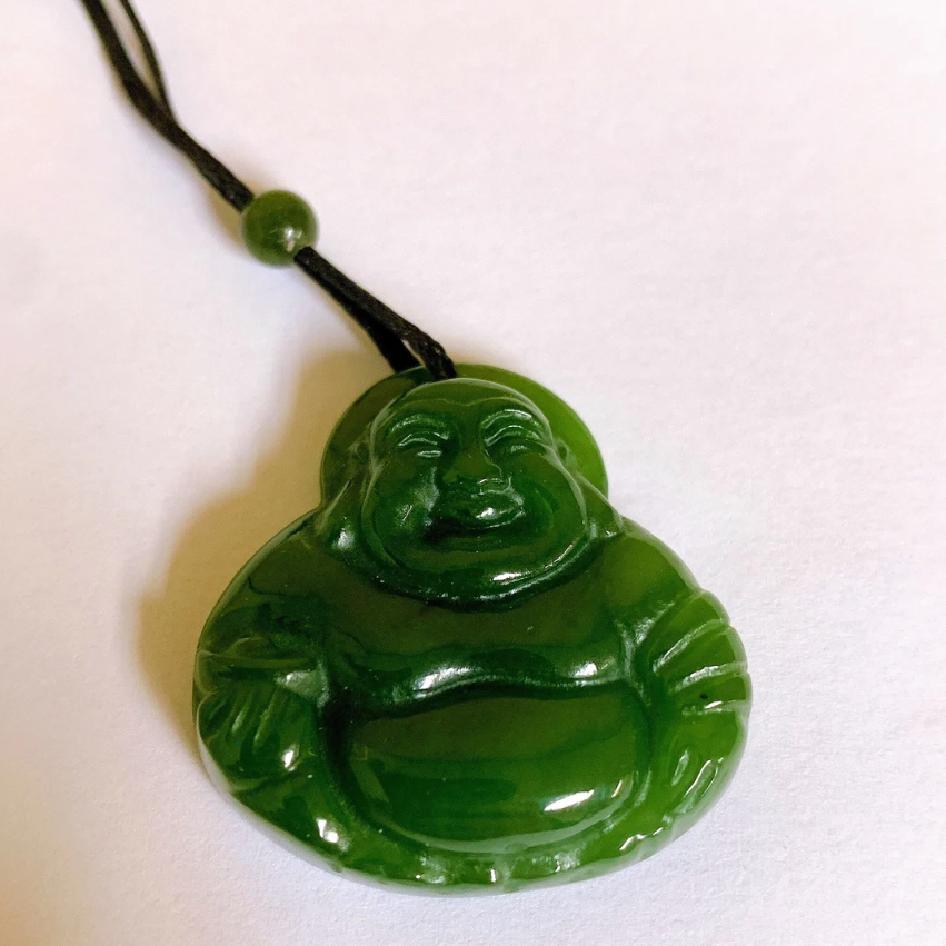 Canadian Nephrite Jade Buddha Pendant Necklace