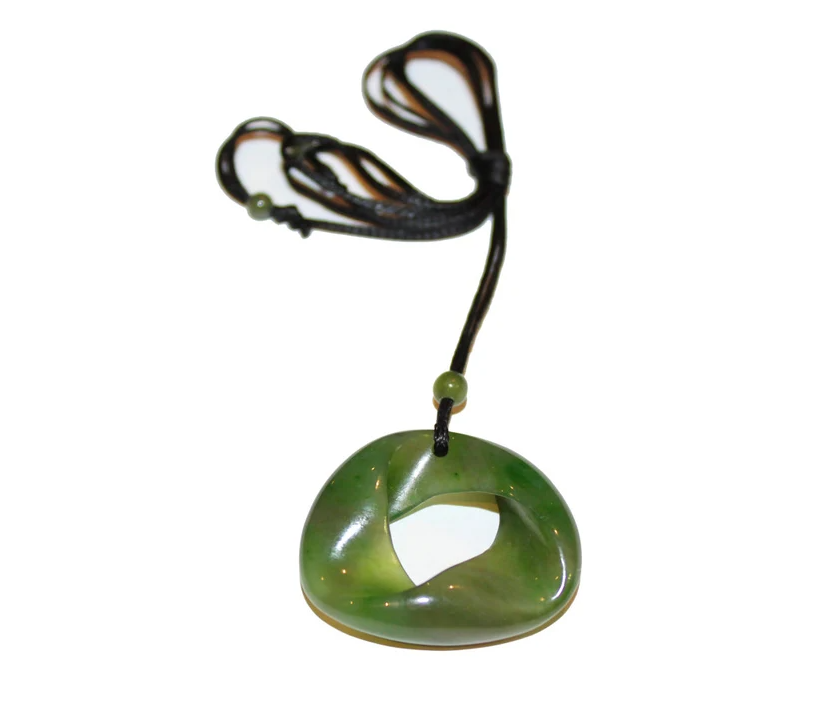 Canadian Nephrite Jade Mobius Pendant Necklace