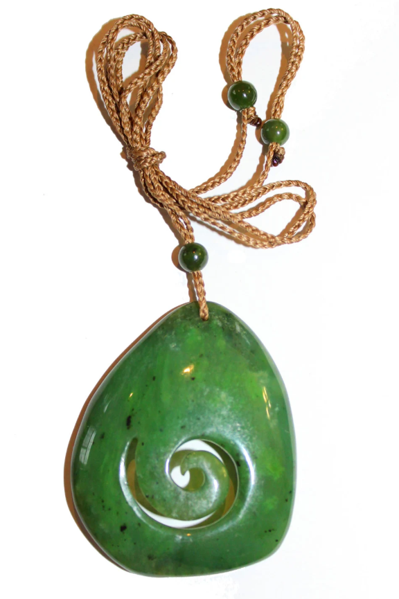 Canadian Nephrite Jade Koru Pendant Necklace