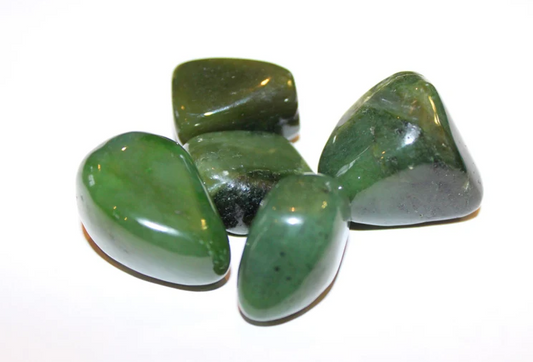 Set of (5) 1" Canadian Nephrite Jade Tumbled Nugget